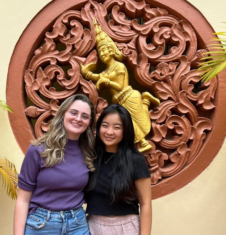 Northeastern students building relationships and skills while mentoring young women in Cambodia