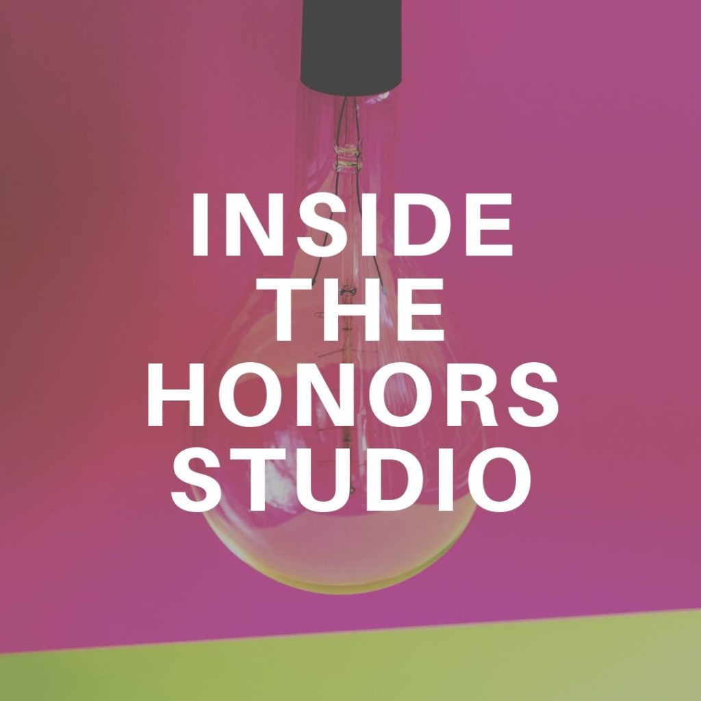 lightbulb with inside the honors studio text overlay