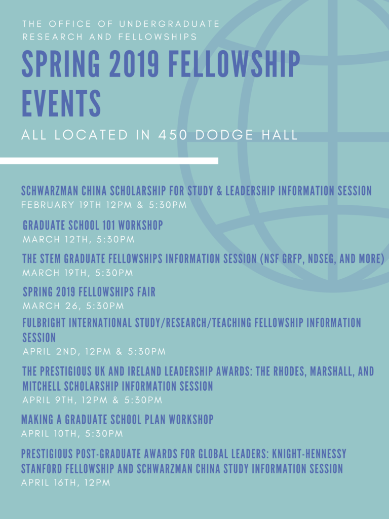 Spring 2019 Fellowship Events