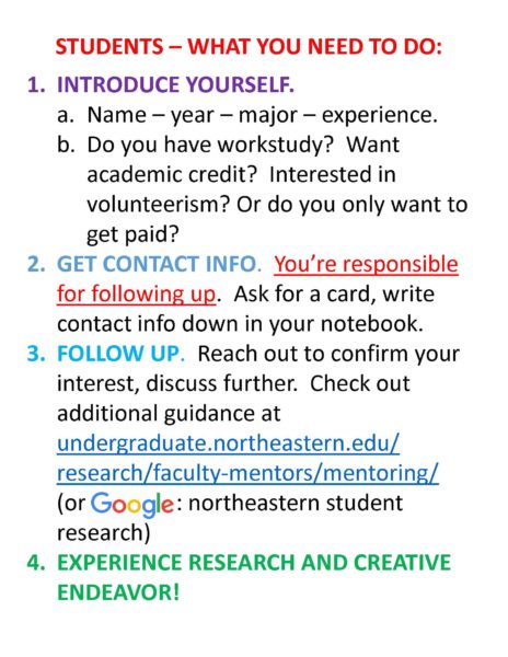 Advice sheet for student attendees